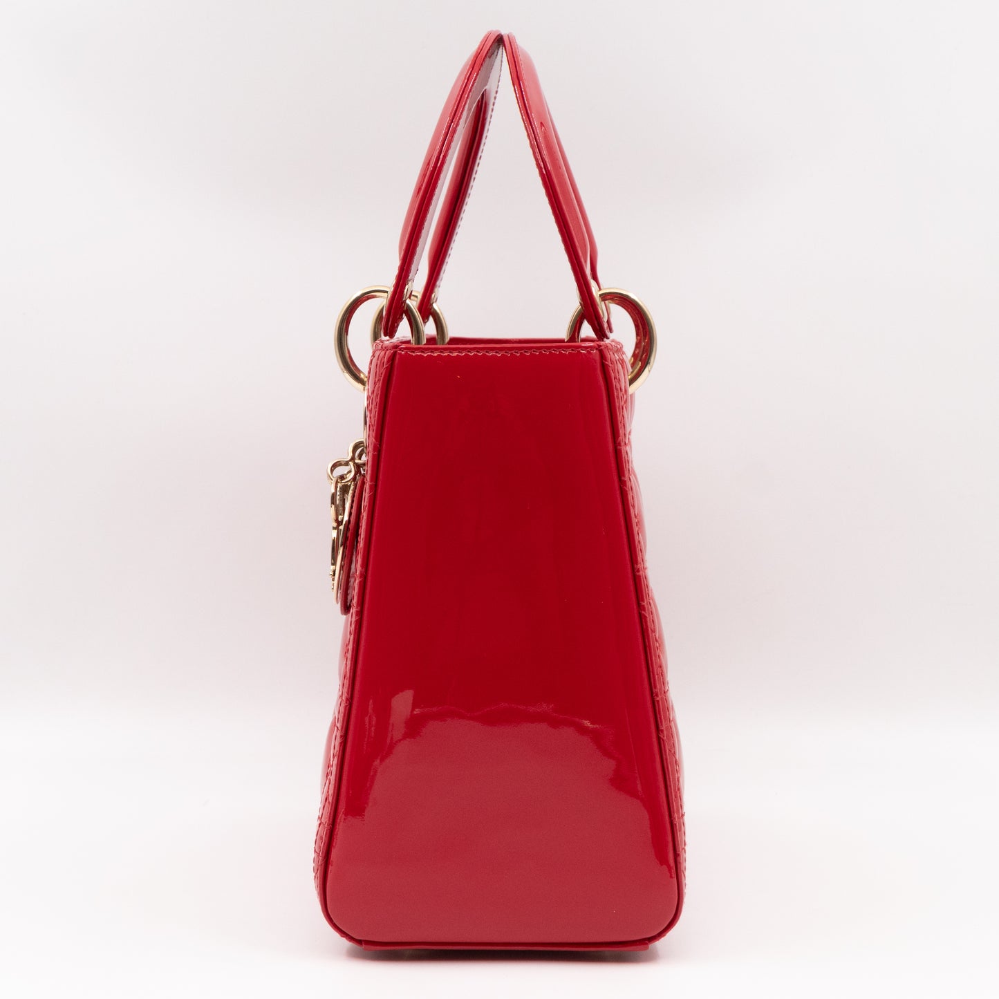 Lady Dior Medium Red Patent Leather