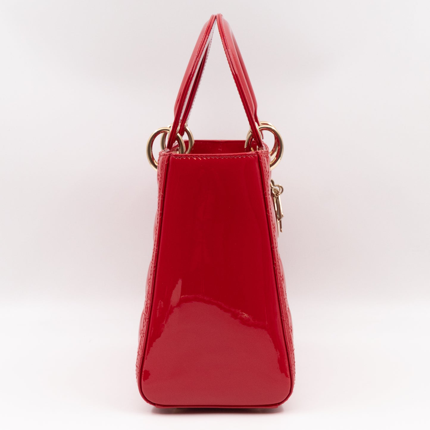 Lady Dior Medium Red Patent Leather