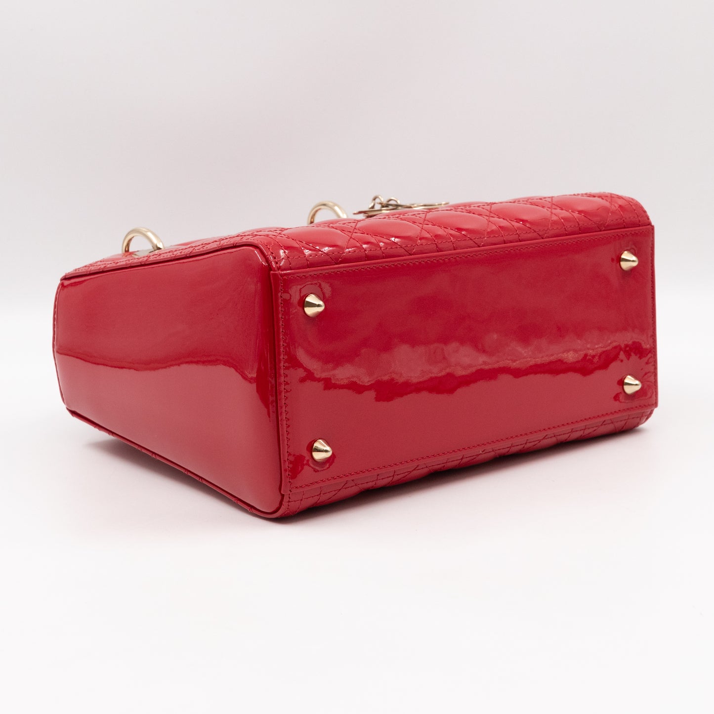 Lady Dior Medium Red Patent Leather