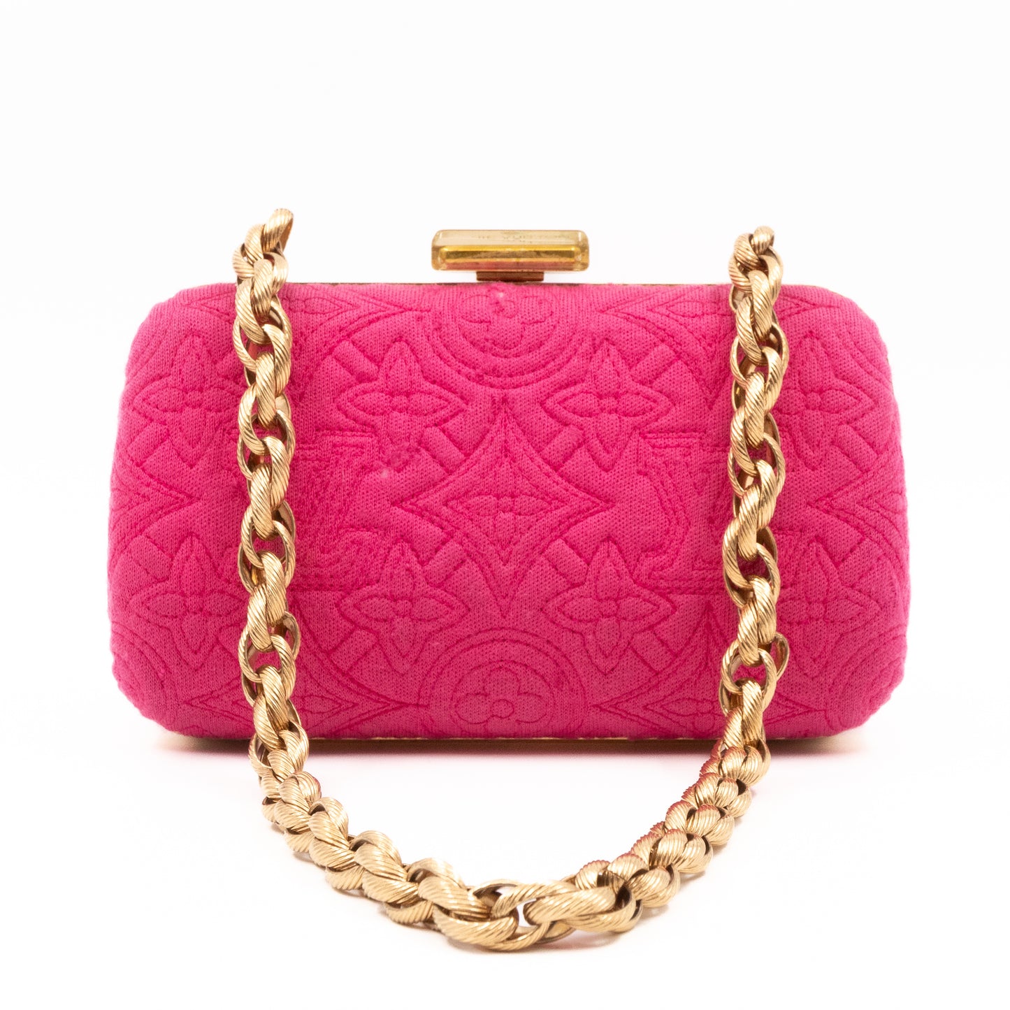 Bleecker Chain Clutch Pink Canvas