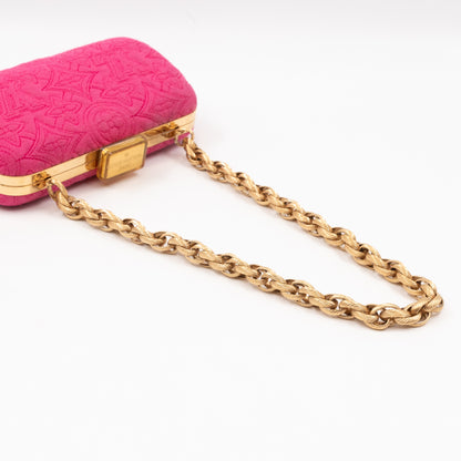 Bleecker Chain Clutch Pink Canvas