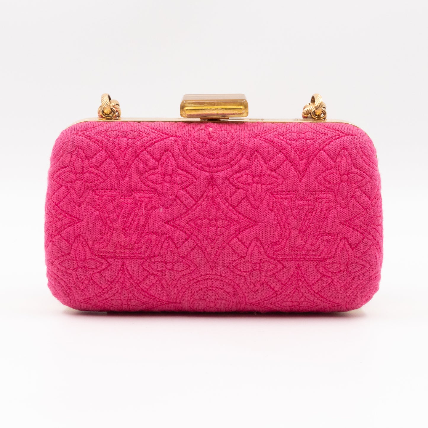 Bleecker Chain Clutch Pink Canvas