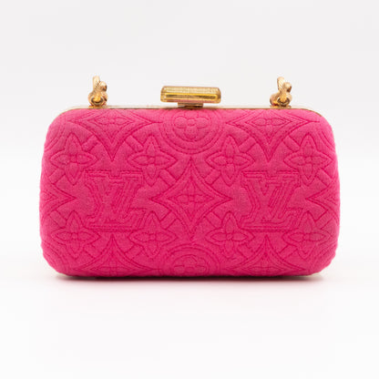 Bleecker Chain Clutch Pink Canvas