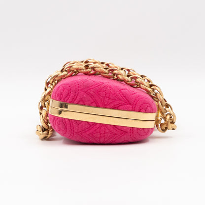 Bleecker Chain Clutch Pink Canvas