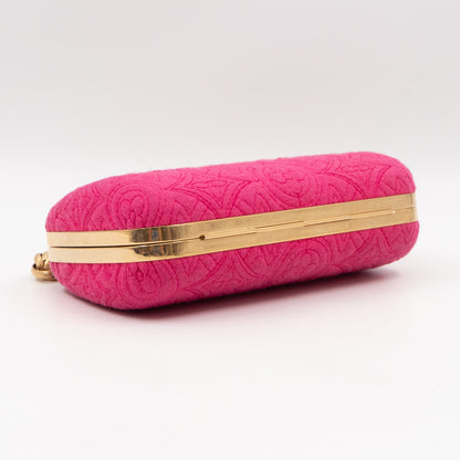 Bleecker Chain Clutch Pink Canvas