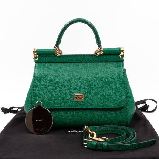 Sicily Mini Green Dauphine Leather