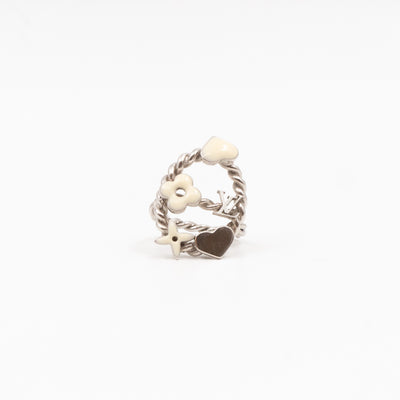 Sweet Monogram Ring White Silver