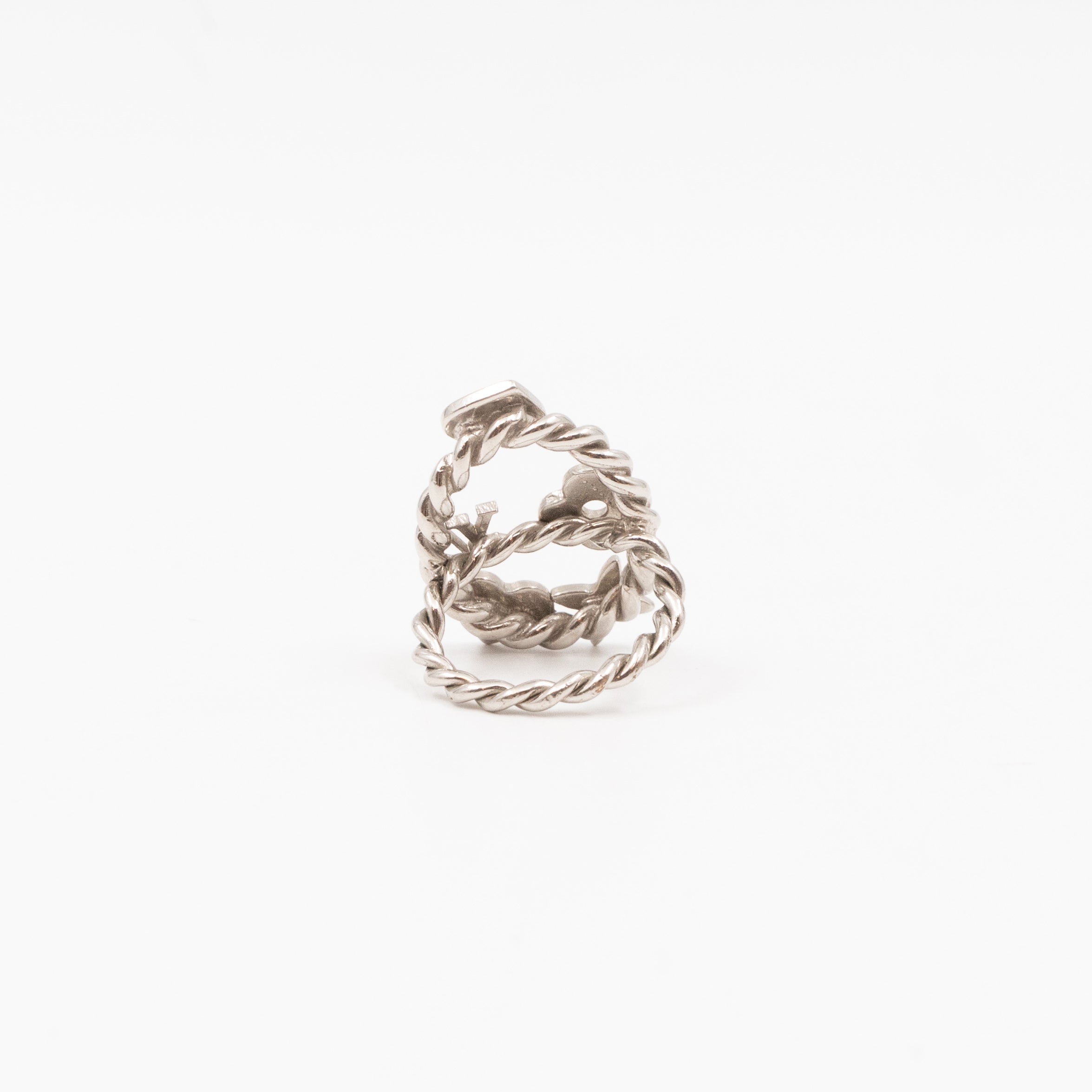 Sweet Monogram Ring White Silver