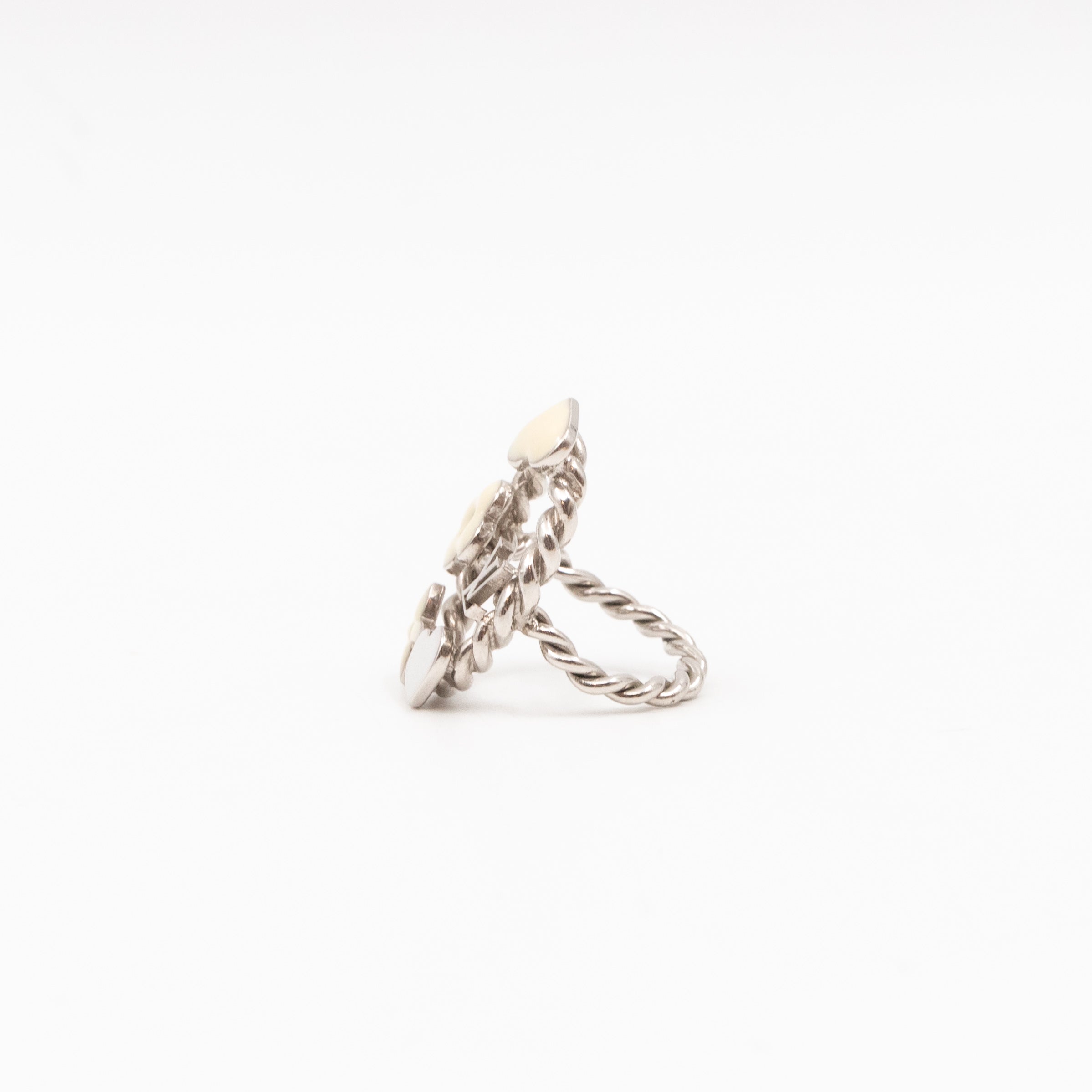 Sweet Monogram Ring White Silver