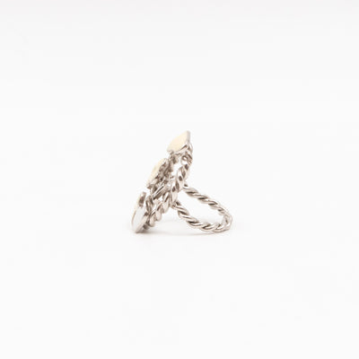 Sweet Monogram Ring White Silver