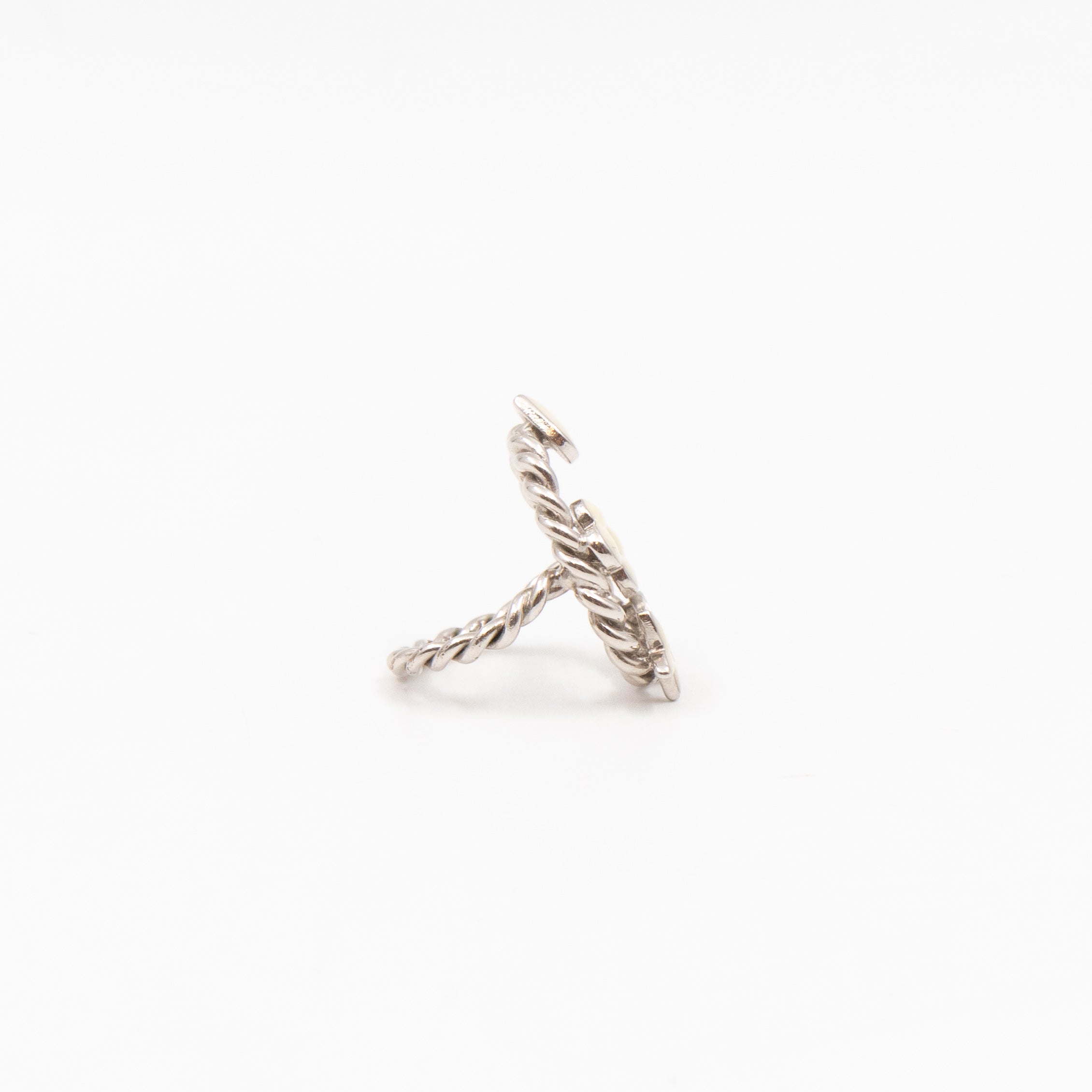 Sweet Monogram Ring White Silver