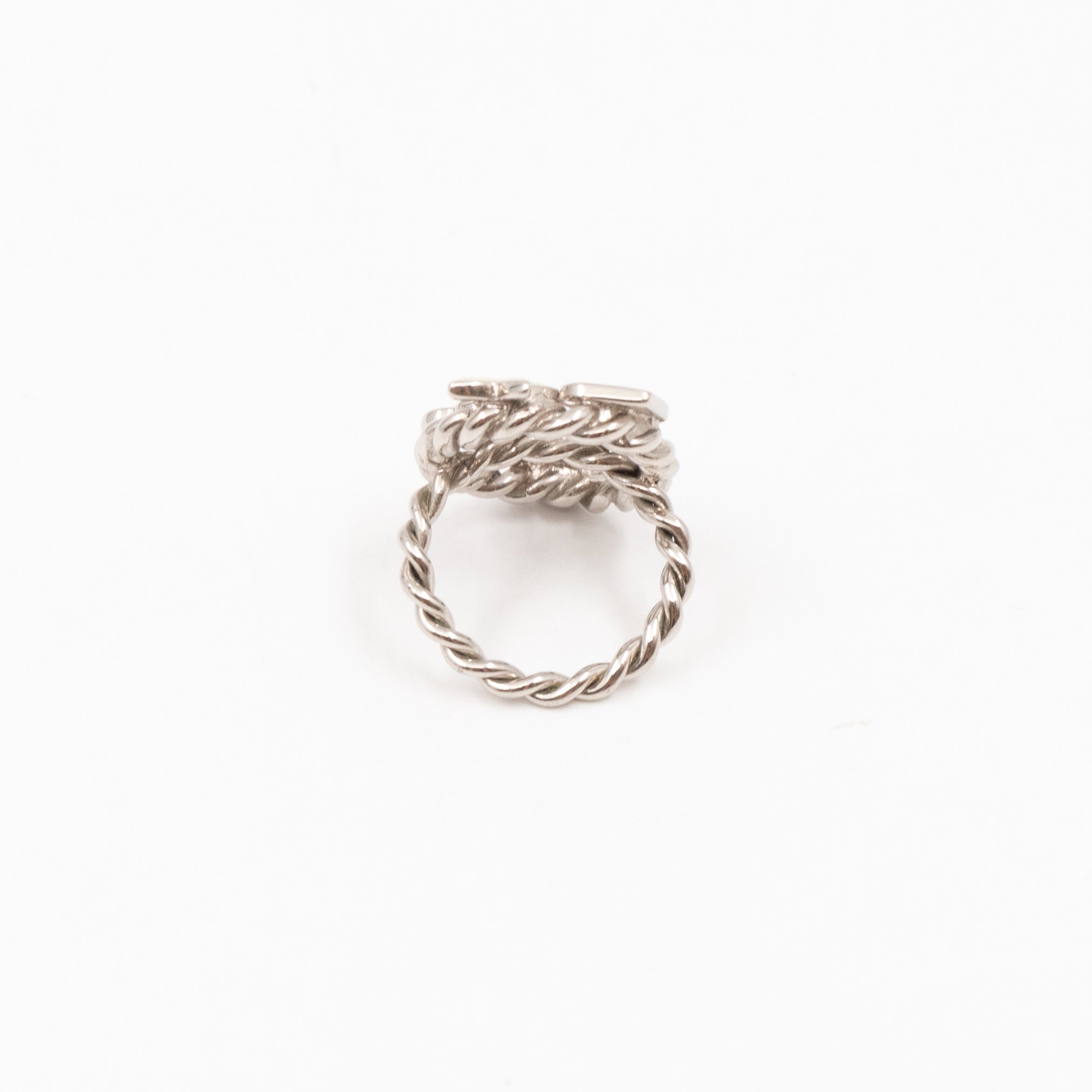 Sweet Monogram Ring White Silver
