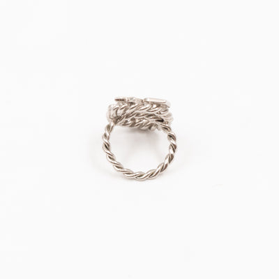 Sweet Monogram Ring White Silver