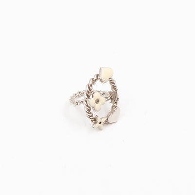 Sweet Monogram Ring White Silver