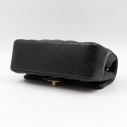 Classic Flap Mini Rectangular Black Lambskin Leather