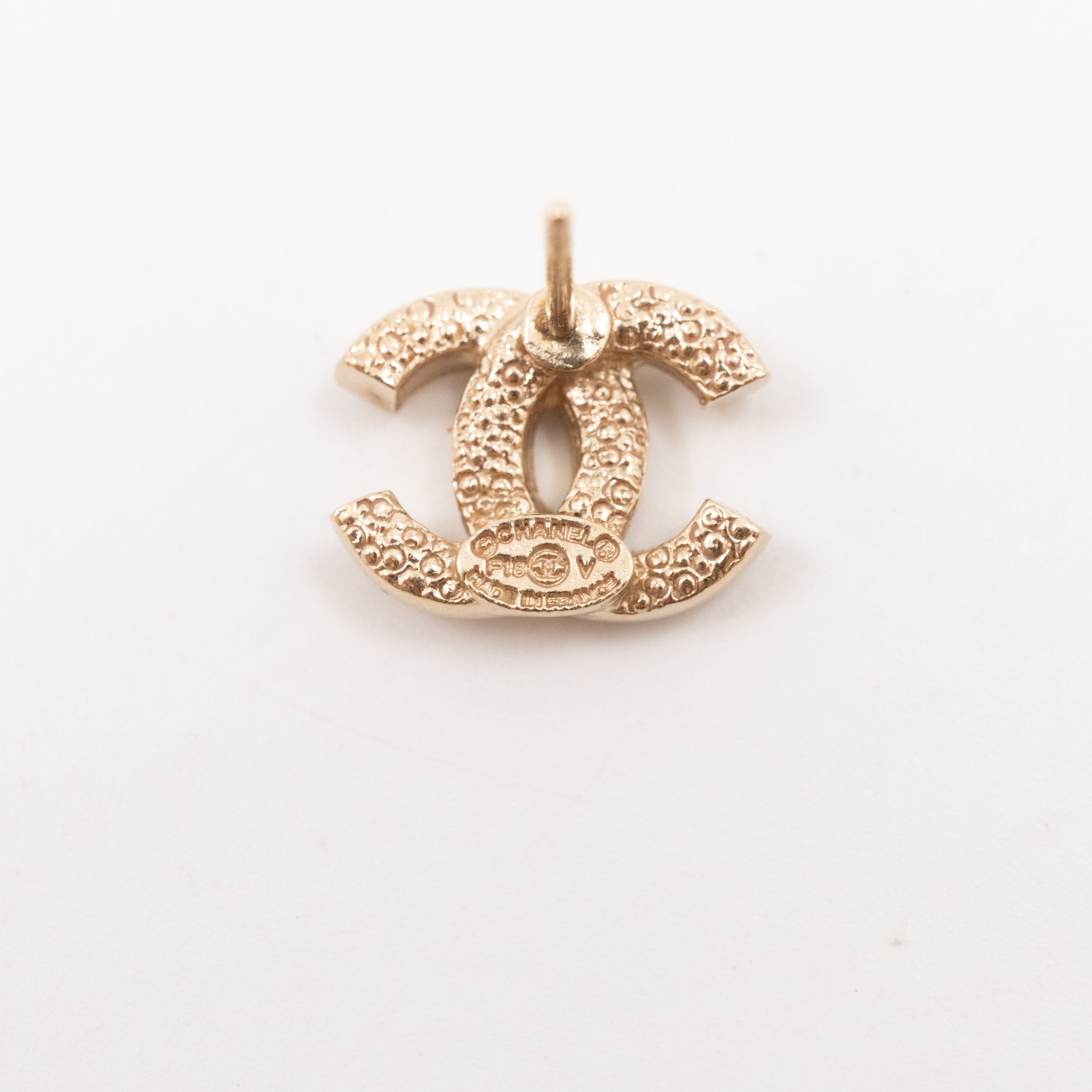 Mini CC Crystal Earrings Light Gold
