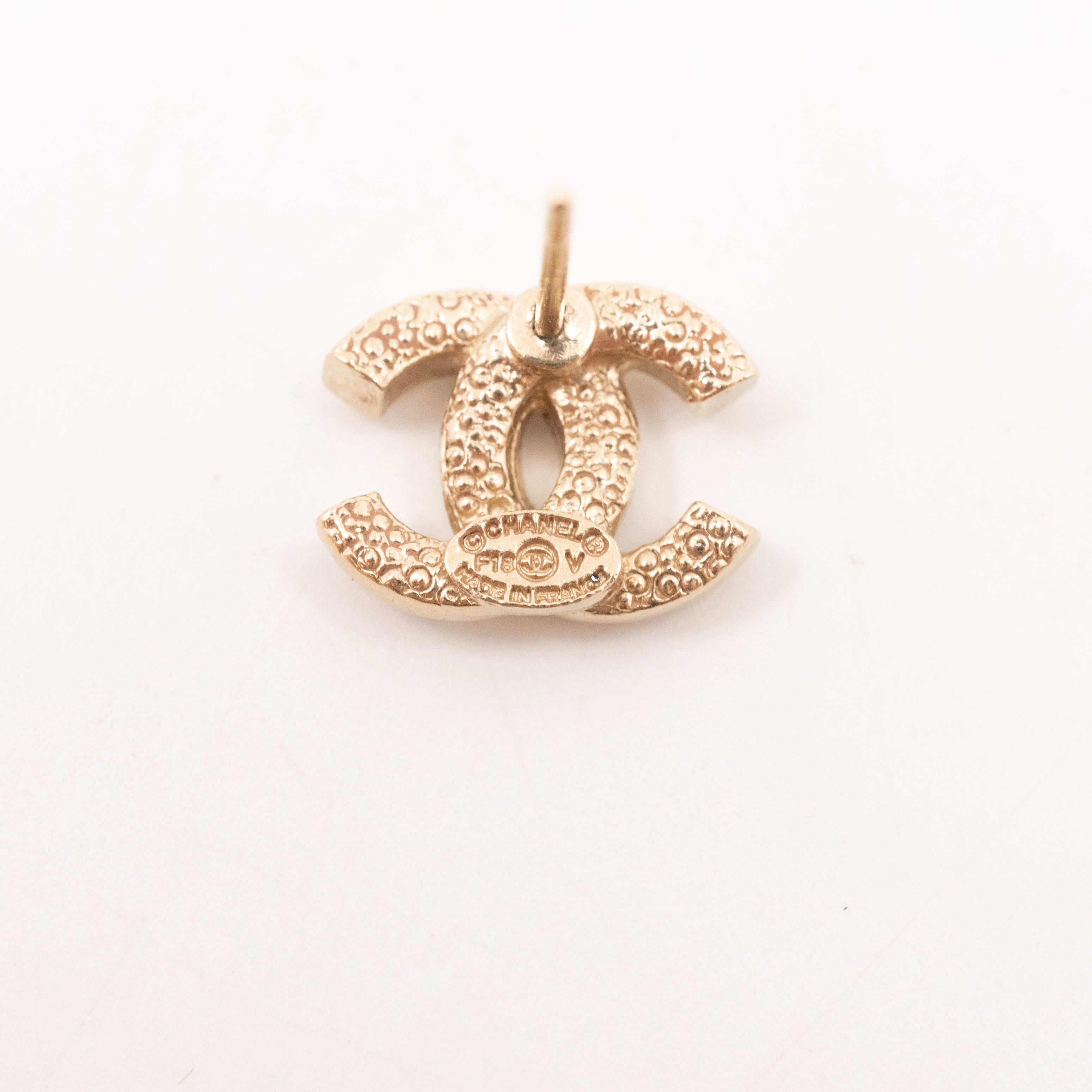Mini CC Crystal Earrings Light Gold