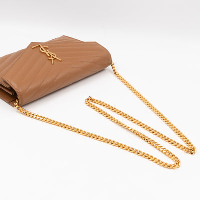 Cassandre Chain Wallet Dark Natural Grained Leather