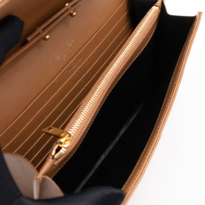 Cassandre Chain Wallet Dark Natural Grained Leather