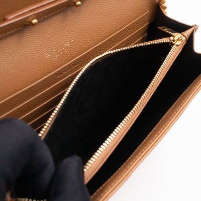 Cassandre Chain Wallet Dark Natural Grained Leather