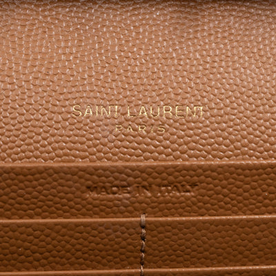 Cassandre Chain Wallet Dark Natural Grained Leather