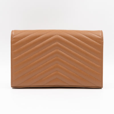 Cassandre Chain Wallet Dark Natural Grained Leather