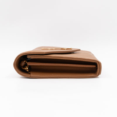 Cassandre Chain Wallet Dark Natural Grained Leather