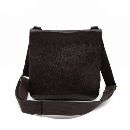 Vintage Crossbody Flap Bag Brown Leather