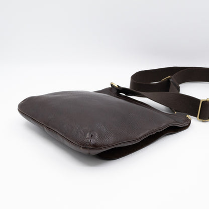Vintage Crossbody Flap Bag Brown Leather