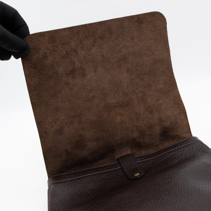 Vintage Crossbody Flap Bag Brown Leather