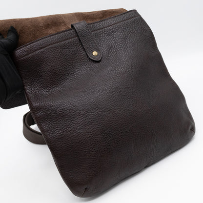 Vintage Crossbody Flap Bag Brown Leather