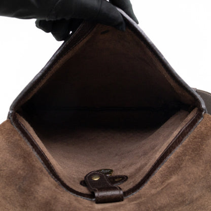 Vintage Crossbody Flap Bag Brown Leather
