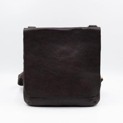 Vintage Crossbody Flap Bag Brown Leather