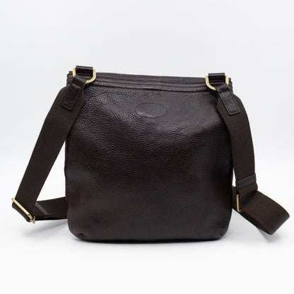 Vintage Crossbody Flap Bag Brown Leather