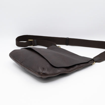 Vintage Crossbody Flap Bag Brown Leather