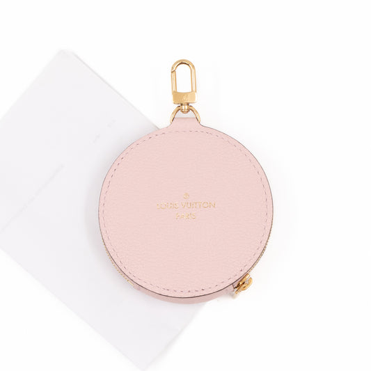 Round Coin Purse Light Pink Leather