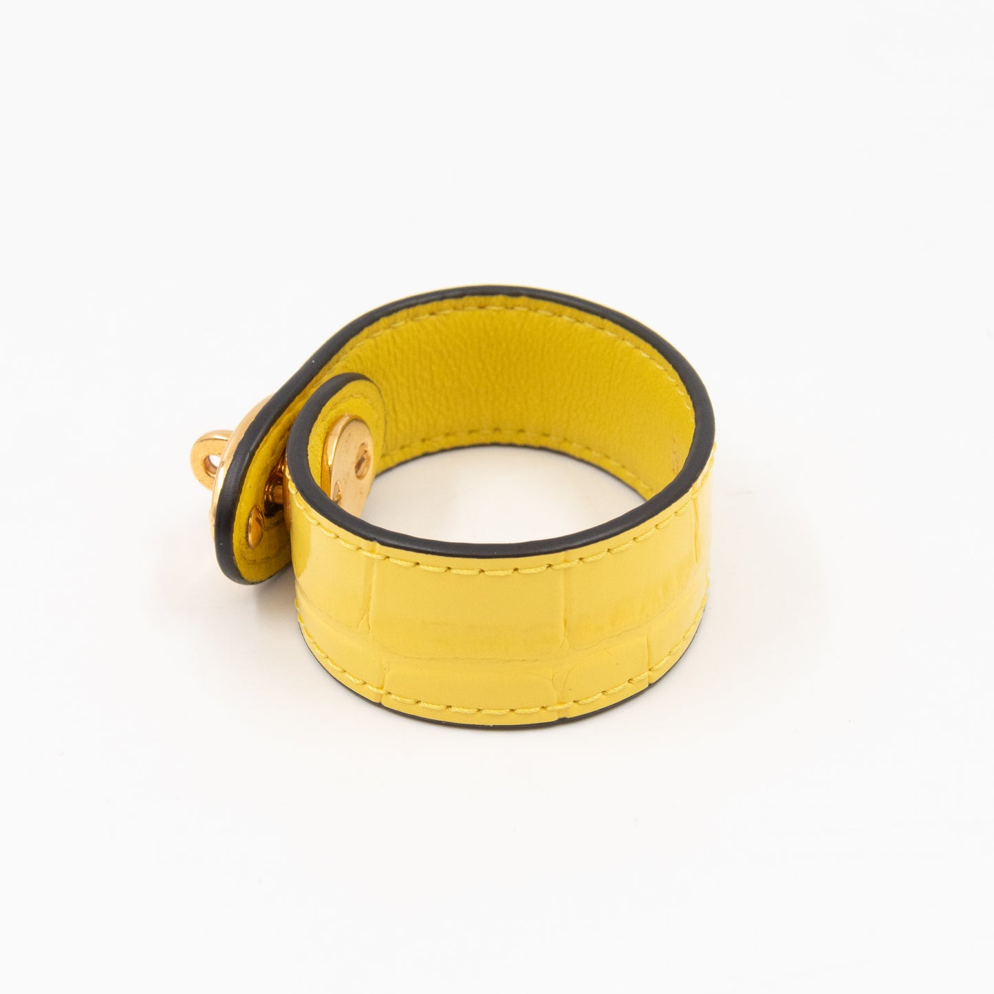 Postman's Lock Design Bracelet Yellow Leather