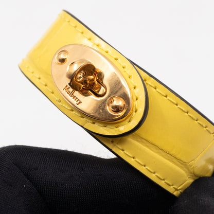 Postman's Lock Design Bracelet Yellow Leather