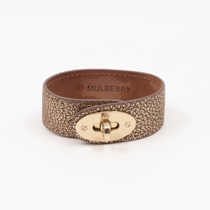 Postman's Lock Design Bracelet Champagne Leather