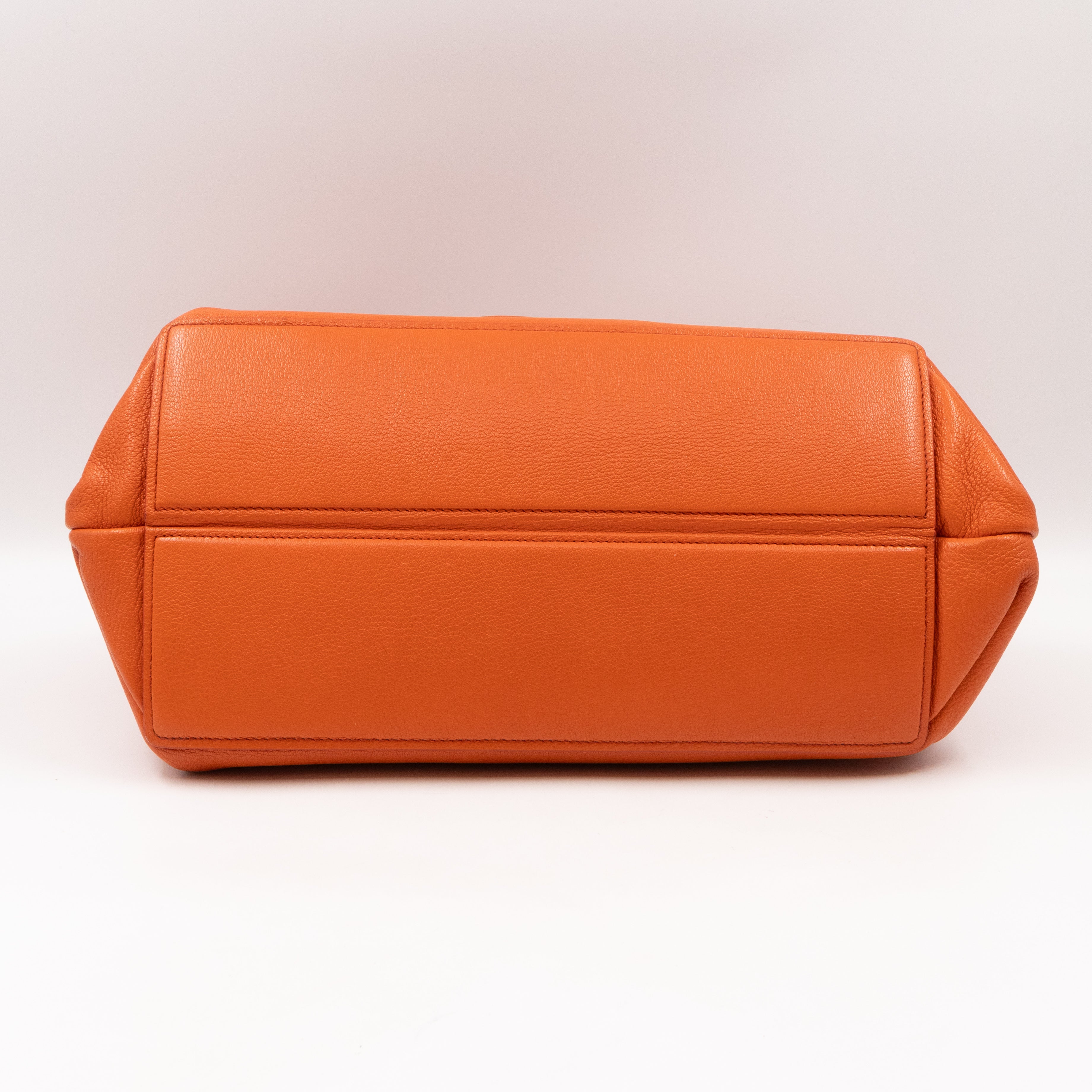 Tote Bag Orange Leather with Pouch