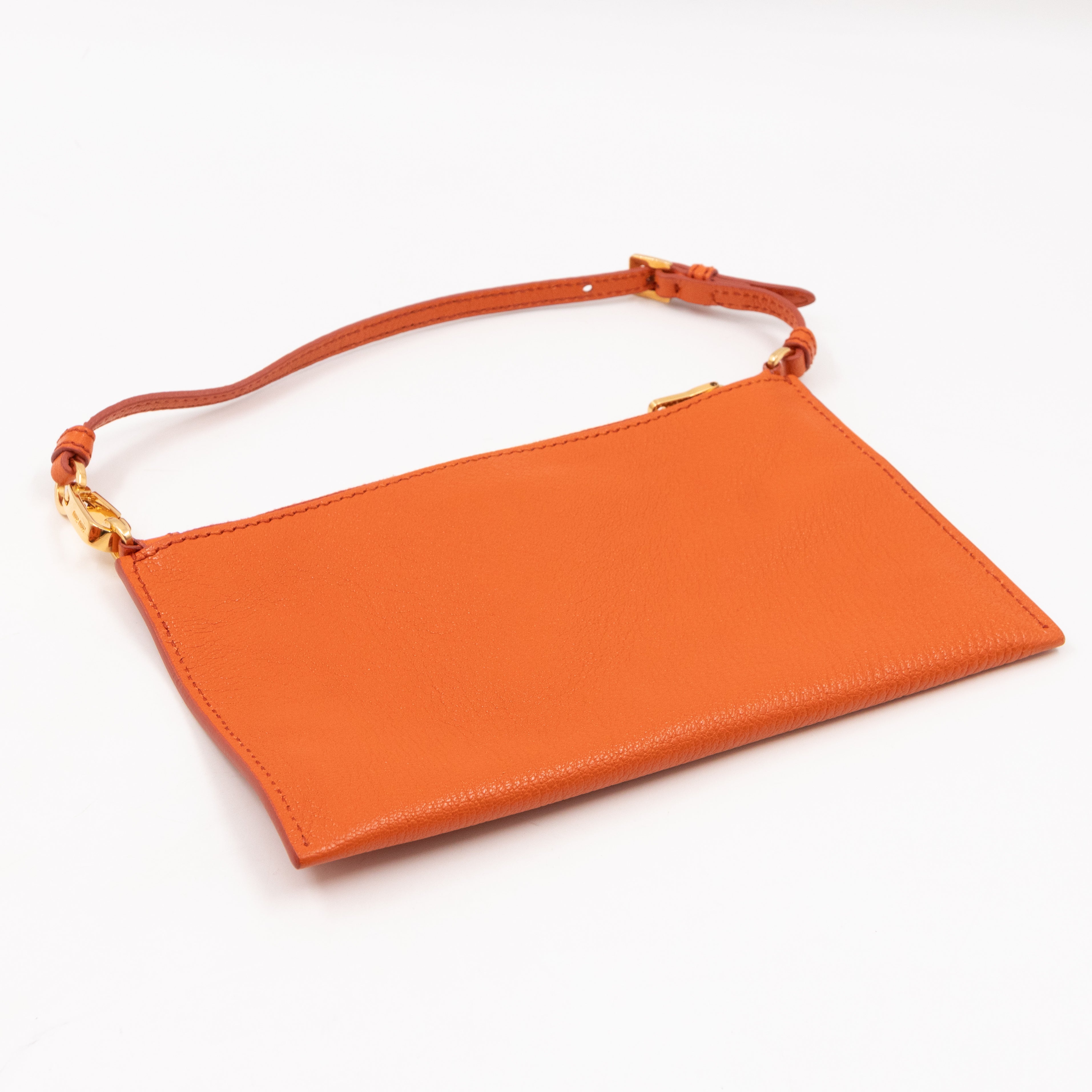 Tote Bag Orange Leather with Pouch