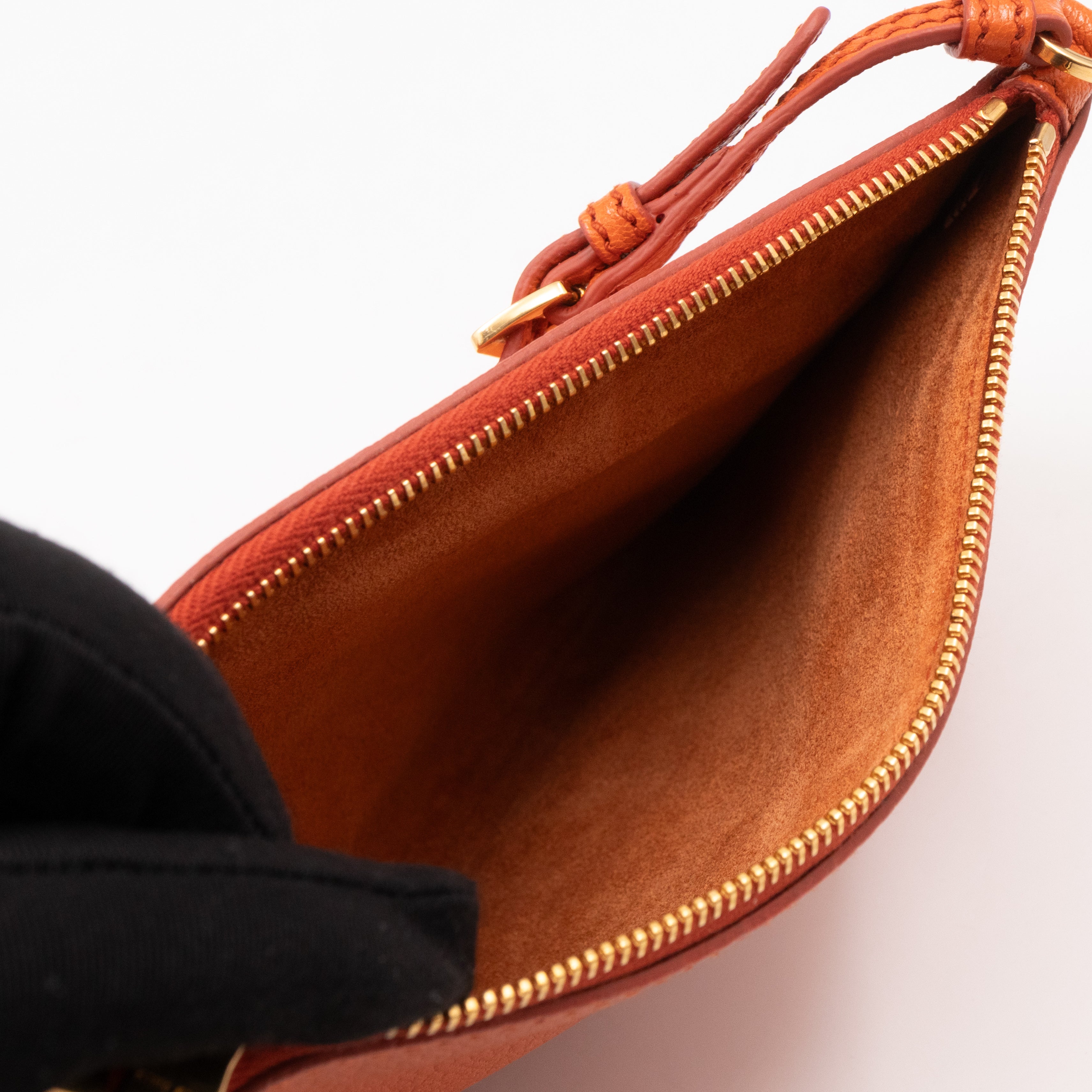 Tote Bag Orange Leather with Pouch