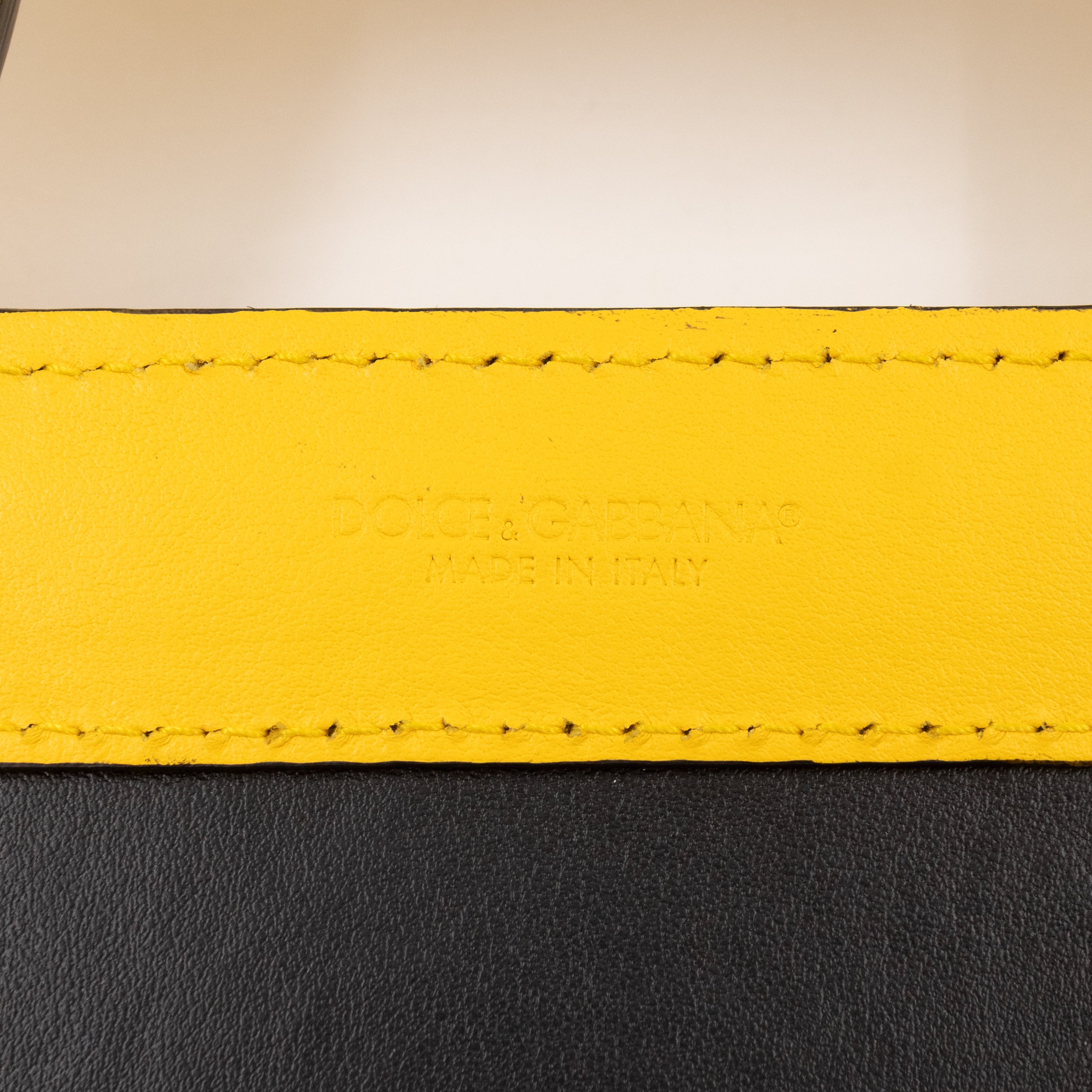 Yellow Hashtag Top Handle Black Nylon Tote