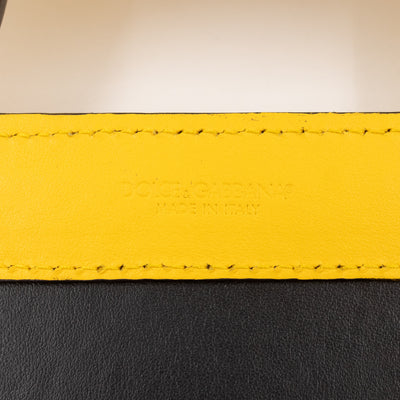 Yellow Hashtag Top Handle Black Nylon Tote