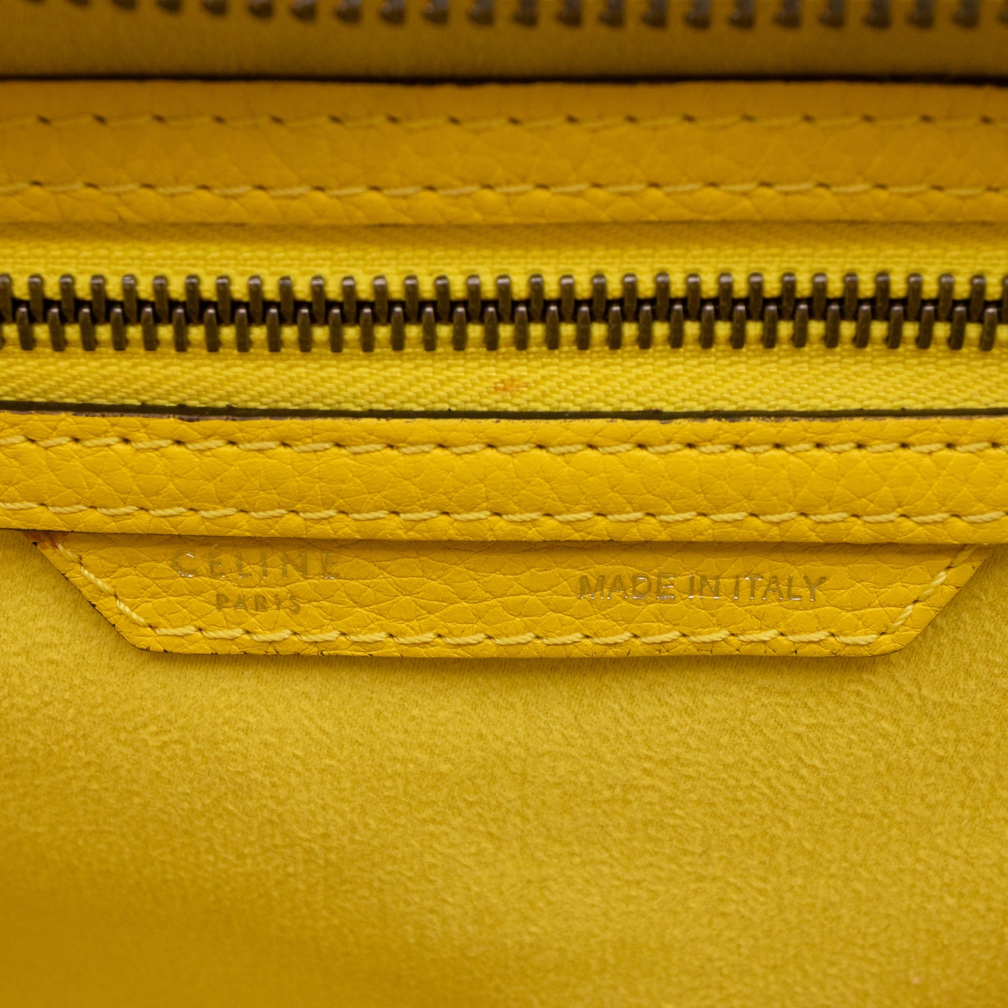 Micro Luggage Yellow Leather