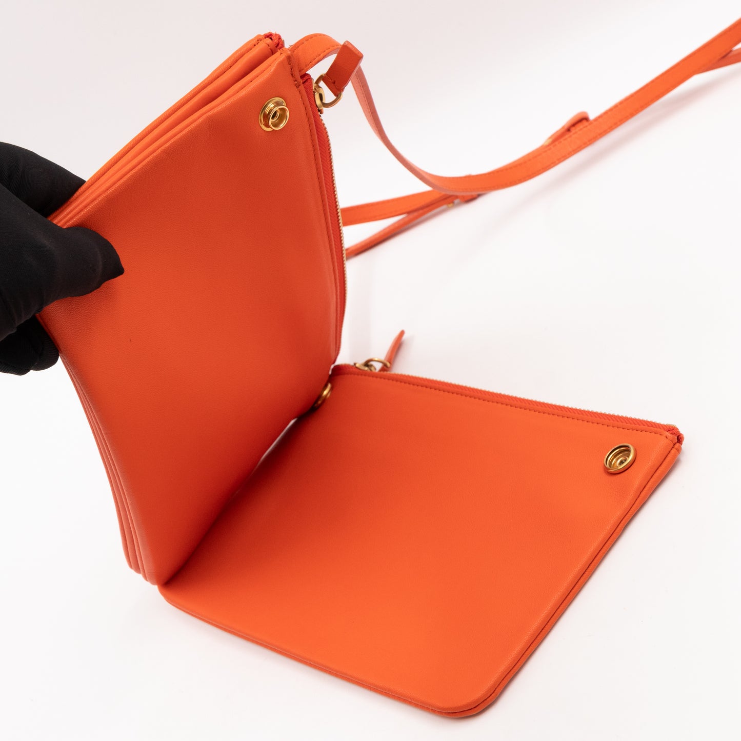 Trio Bag Orange Leather