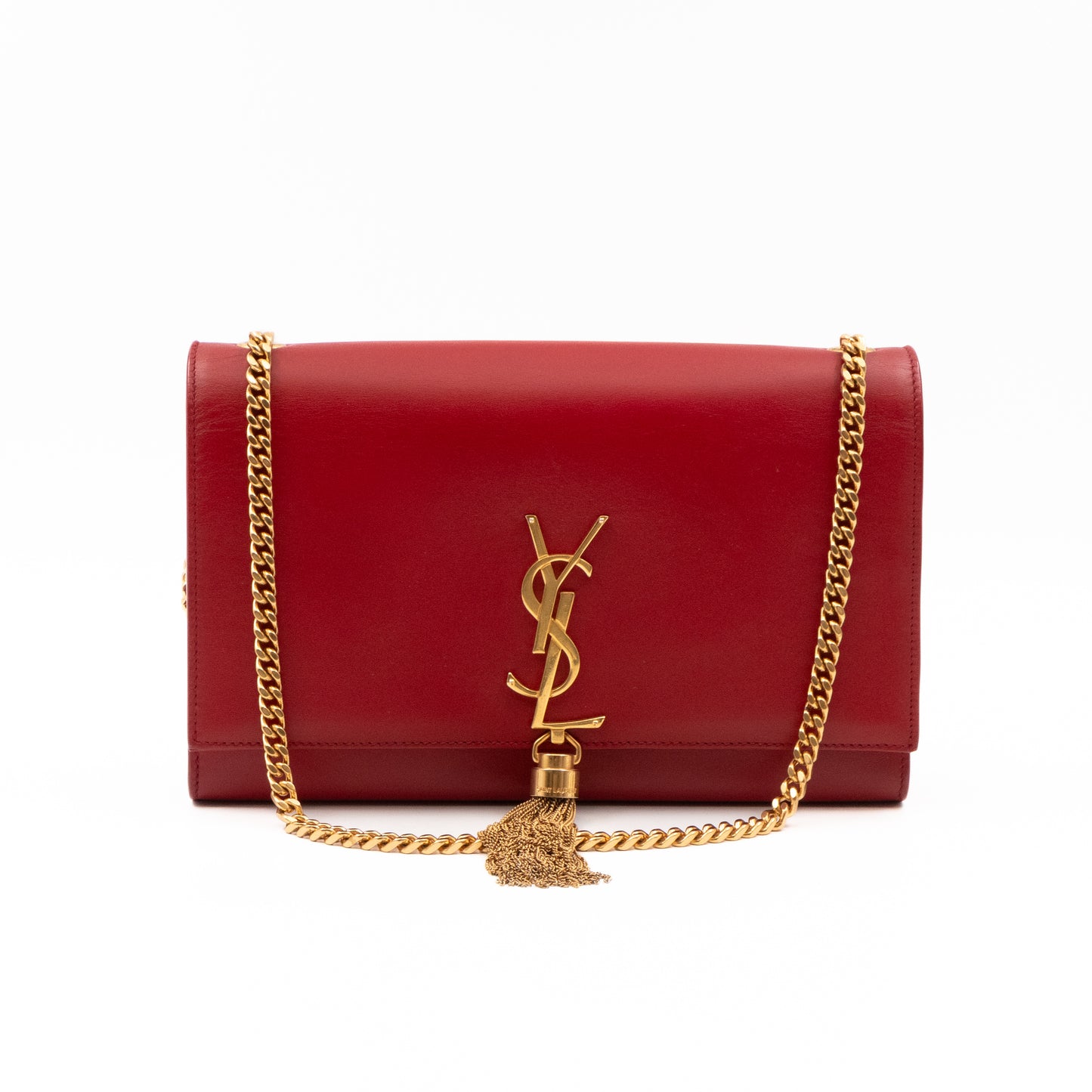 Kate Medium Tassel Red Smooth Leather