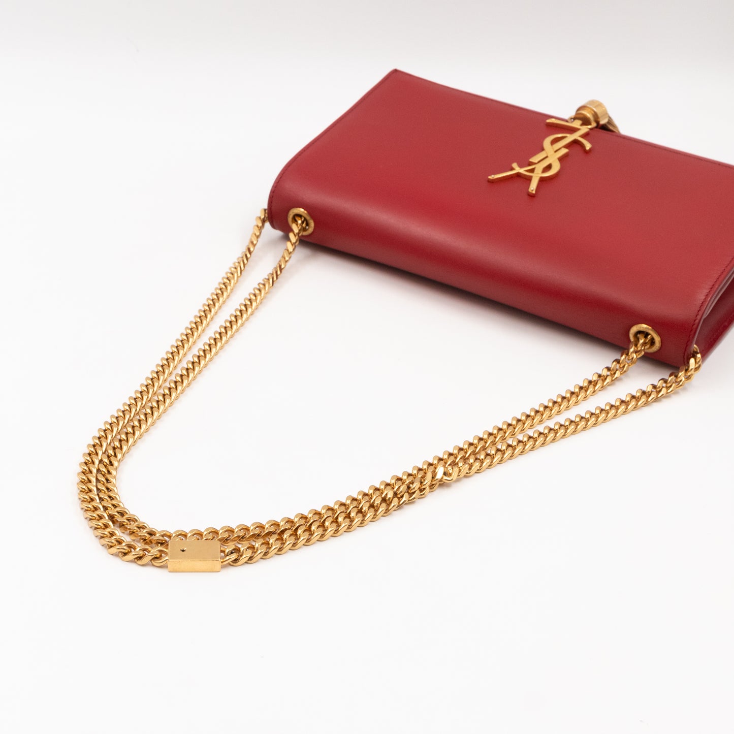 Kate Medium Tassel Red Smooth Leather