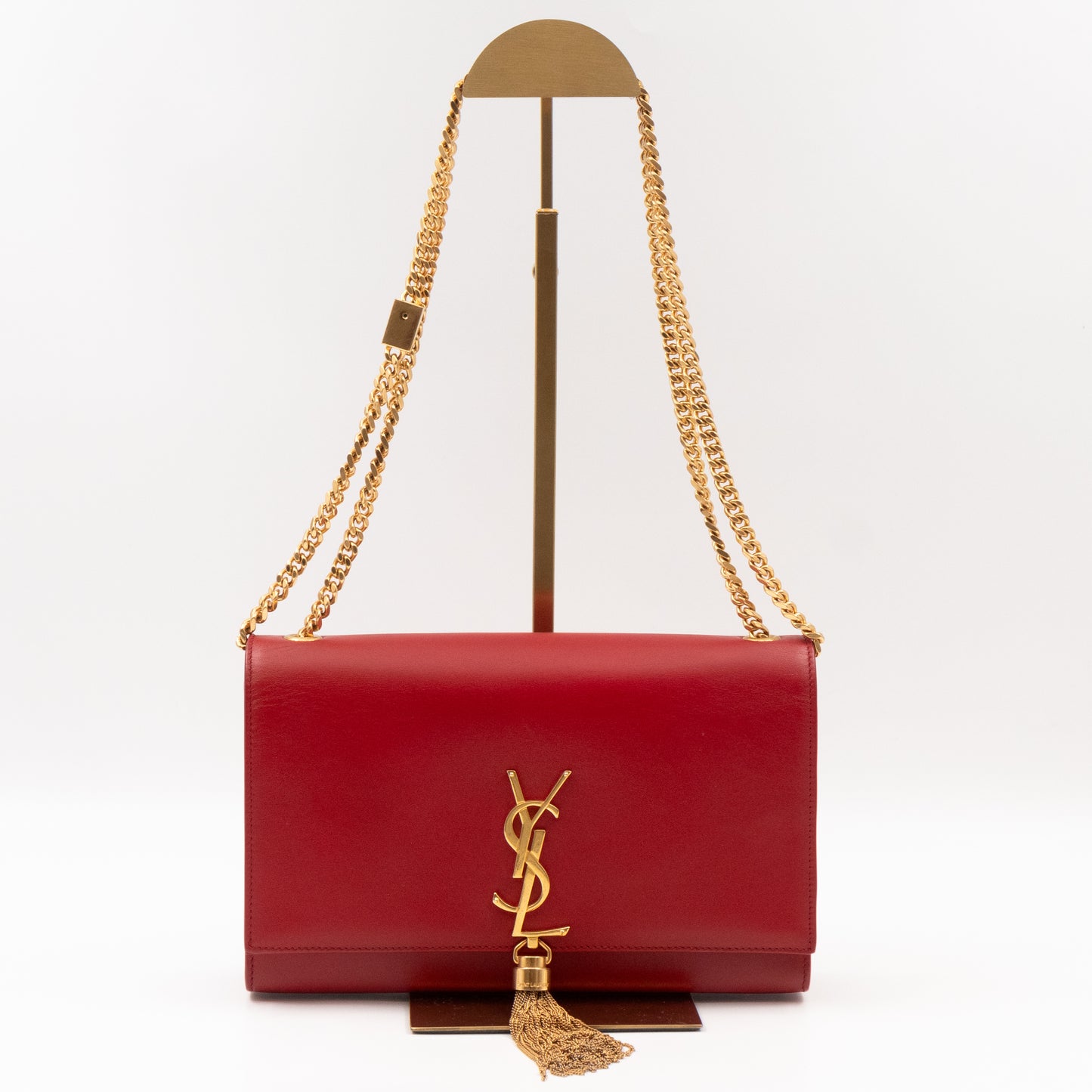 Kate Medium Tassel Red Smooth Leather