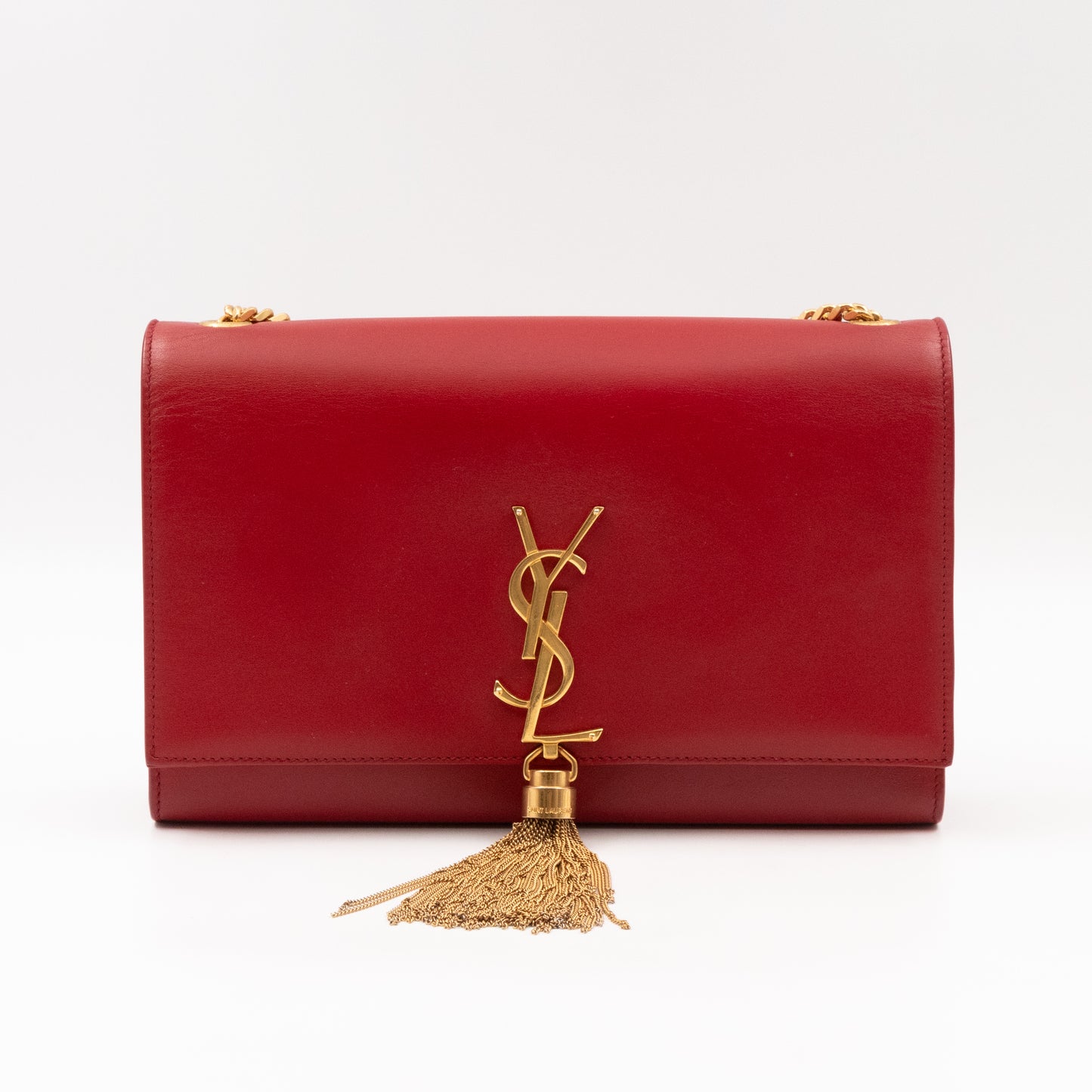 Kate Medium Tassel Red Smooth Leather